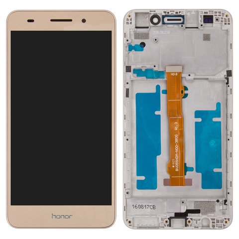Дисплей для Huawei Y6 II, золотистый, с рамкой, Original PRC , CAM L21