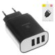 Сетевое зарядное устройство Baseus NRT-DY035, 12 Вт, 220 В, (USB-выход 5V 1A), (2 USB выхода 5В 2,4А), черный, с дисплеем, #CCALL-BH01
