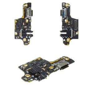 Шлейф для Xiaomi Poco X3, Poco X3 Pro, конектора навушників, конектора зарядки, з мікрофоном, з компонентами, Original PRC , плата зарядки, MZB07Z0IN, MZB07Z1IN, MZB07Z2IN, MZB07Z3IN, MZB07Z4IN, MZB9965IN, M2007J20CI