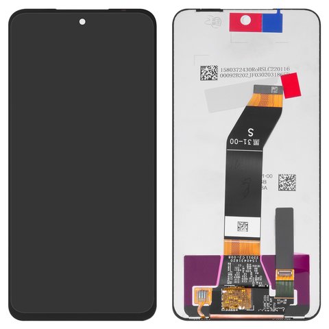 Дисплей для Xiaomi Redmi 10, Redmi 10 2022 , чорний, без рамки, Оригінал переклеєне скло 