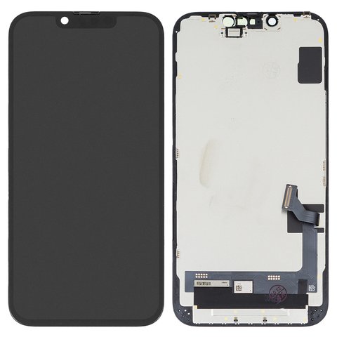 Дисплей для iPhone 14, черный, с рамкой, High Copy, OLED 