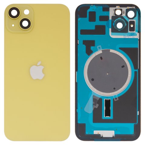 Задня панель корпуса для iPhone 14 Plus, жовта, із склом камери, Original PRC , yellow