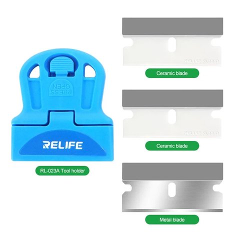 Cкребок для снятия клея RELIFE RL 023A, с лезвием, 3 шт.