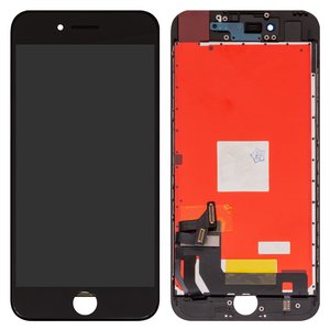 Дисплей для iPhone 7, черный, с рамкой, Оригинал переклеено стекло , Уцінка. не працює 3D Touch.