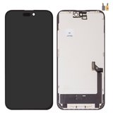 Дисплей для iPhone 15 Plus, чорний, з рамкою, High Copy, без мікросхеми, (AMOLED), GX OEM soft