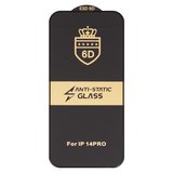 Защитное стекло ESD 6D для Apple iPhone 14 Pro, совместимо с чехлом, Full Glue, Anti-Static, (без упаковки), черный