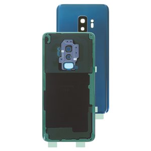 Panel trasero de carcasa puede usarse con Samsung G965F Galaxy S9 Plus, azul, con vidrio de cámara, completo, Original PRC , coral blue