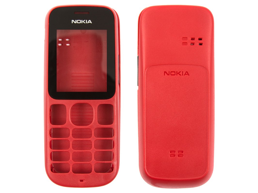 Корпус для Nokia 101, High Copy, красный, передняя и задняя панель - All  Spares