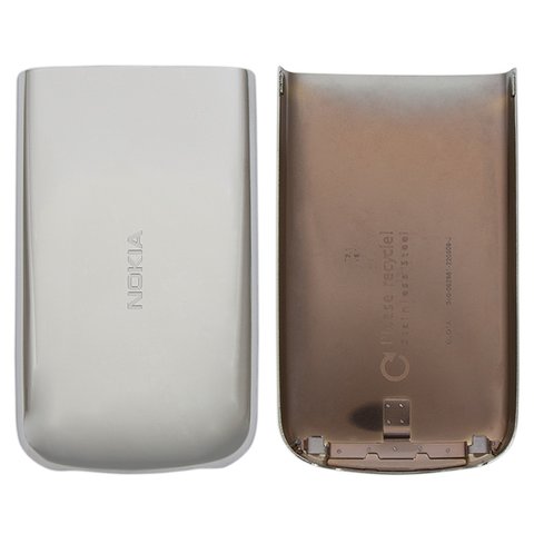 Battery Back Cover compatible with Nokia 6700c, silver, High Copy 