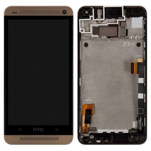 LCD compatible with HTC One M7 801e, golden, Original PRC  