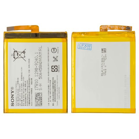 Battery LIS1618ERPC compatible with Sony F3112 Xperia XA Dual, G3121 Xperia XA1, Li Polymer, 3.8 V, 2300 mAh, Original PRC #1298 9239