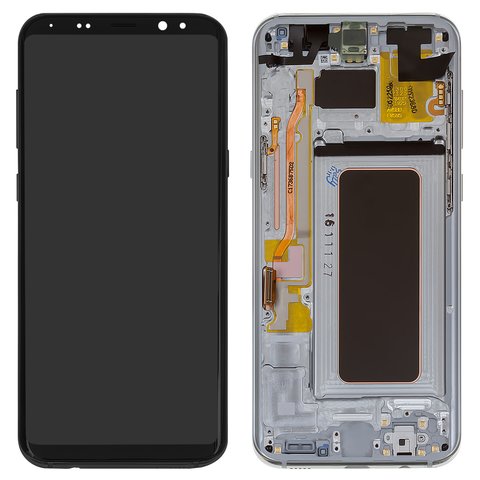 Pantalla LCD puede usarse con Samsung G955 Galaxy S8 Plus, plateado, con marco, Original PRC , arctic Silver, original glass