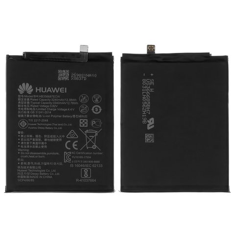 Аккумулятор HB356687ECW для Huawei Honor 7X, Mate 10 Lite, Nova 2 Plus 2017 , Nova 3i, Nova 4e, P Smart Plus, P30 Lite, Li Polymer, 3,82 B, 3340 мАч, Original PRC 