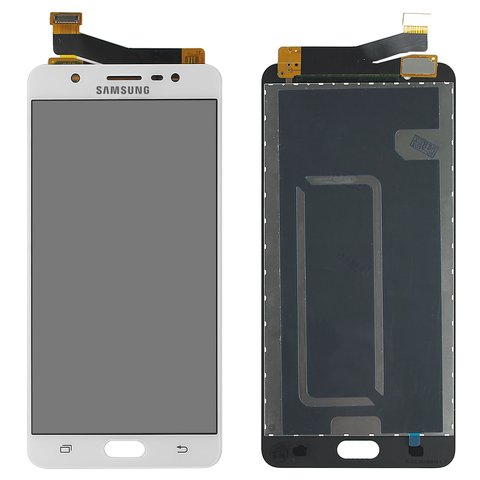 LCD compatible with Samsung G615  Galaxy J7 Max, white, without frame, original change glass 