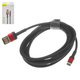 USB кабель Baseus Cafule, USB тип-A, Lightning, 200 см, 1,5 А, черный, красный, в нейлоновой оплетке, #CALKLF-H91