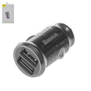Car Charger Baseus C8 K, black, 15 W, 2 outputs, 12 24 V  #CCALL ML01