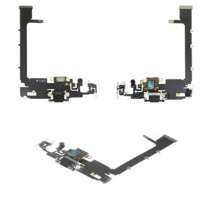 Cable flex puede usarse con iPhone 11 Pro Max, del conector de carga, del conector de auriculares, gris, con micrófono, Original PRC 