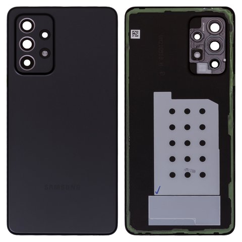 Housing Back Cover compatible with Samsung A526 Galaxy A52 5G, black, with camera lens 
