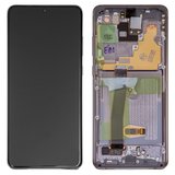 Pantalla LCD puede usarse con Samsung G988 Galaxy S20 Ultra, gris, con marco, Original (PRC), cosmic grey