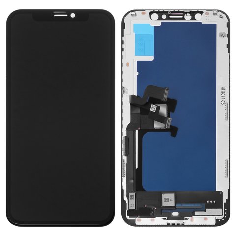 LCD compatible with iPhone XS, black, with frame, AAA, TFT , YOUDA 