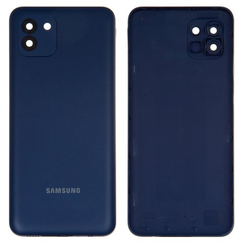 Panel trasero de carcasa puede usarse con Samsung A035F Galaxy A03, azul, con vidrio de cámara