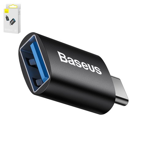 Adapter Baseus Ingenuity Series, USB type A, USB type C, black, OTG  #ZJJQ000001
