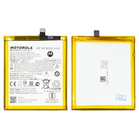 Batería KG40 puede usarse con Motorola One Macro, XT2015 Moto G8 Play, XT2045 1 Moto G8, XT2045 3 Moto G Fast, XT2095 Moto E7, Li Polymer, 3.8 V, 4000 mAh, Original PRC 