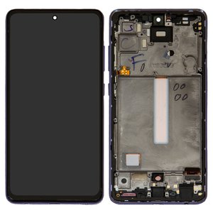 Pantalla LCD puede usarse con Samsung A525 Galaxy A52, A526 Galaxy A52 5G, morado, con marco, High Copy, OLED 6,42" 