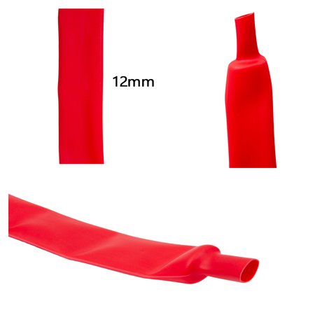 Heat Shrink Tube, 1 m, 12 mm, red 