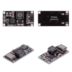 Placa de carga TP5000, USB tipo C input 5V , 2 A, 4.2V 3.6V