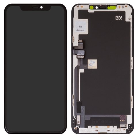 Дисплей для iPhone 11 Pro Max, черный, с рамкой, HC, AMOLED , GX OEM soft