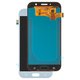 LCD compatible with Samsung A720 Galaxy A7 (2017), (blue, without frame, High Copy, with wide edge, (OLED), blue mist)