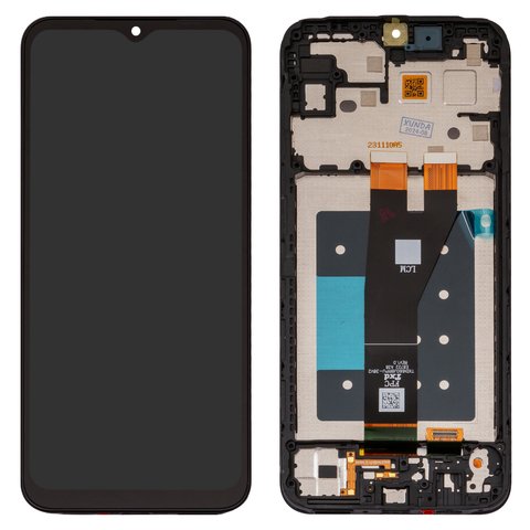 LCD compatible with Samsung A146P Galaxy A14 5G, black, with frame, Original PRC