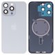 Housing Back Cover compatible with iPhone 15 Pro Max, (white, with camera lens, PRC)