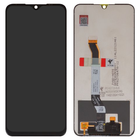 LCD compatible with Xiaomi Redmi Note 8, black, without logo, without frame, FLYCDI, M1908C3JH, M1908C3JG, M1908C3JI
