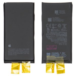 Аккумулятор для iPhone 13 mini, Li ion, 3,88 B, 2520 мАч, повышенная ёмкость, без контроллера, A2660 
