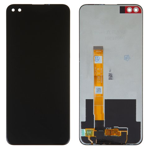 Pantalla LCD puede usarse con Realme X50 5G, negro, sin marco, High Copy, RMX2144, 36672C 1051000008