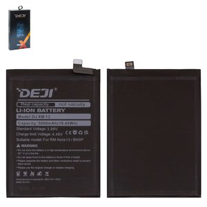 Batería Deji BN5P puede usarse con Xiaomi Redmi Note 13 4G, Redmi Note 13 5G, Li ion, 3,89 V, 5000 mAh