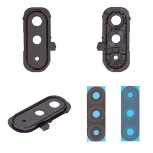 Vidrio de cámara puede usarse con Samsung A175 Galaxy A17 4G, A176 Galaxy A17 5G, negro, con marcos