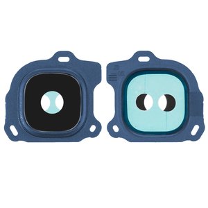 Скло камери для Samsung J600F Galaxy J6, J600GZ Galaxy On6, синє, з рамкою