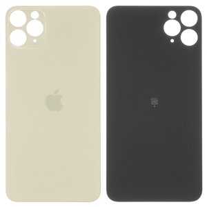 Задня панель корпуса для iPhone 11 Pro Max, золотиста, не потрібно знімати скло камери, big hole, matte gold