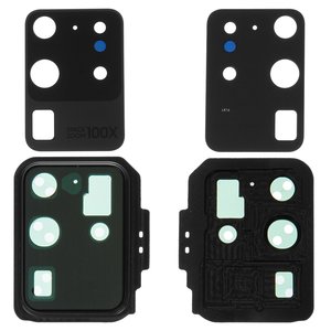 Скло камери для Samsung G988 Galaxy S20 Ultra, сіре, з рамкою, cosmic grey