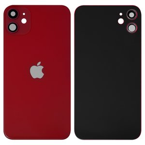 Задняя панель корпуса для iPhone 11, красная, со стеклом камеры, small hole