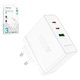 Сетевое зарядное устройство Borofone BN11, 100 Вт, Quick Charge, Power Delivery (PD), белый, 3 порта, GaN, #6941991103773