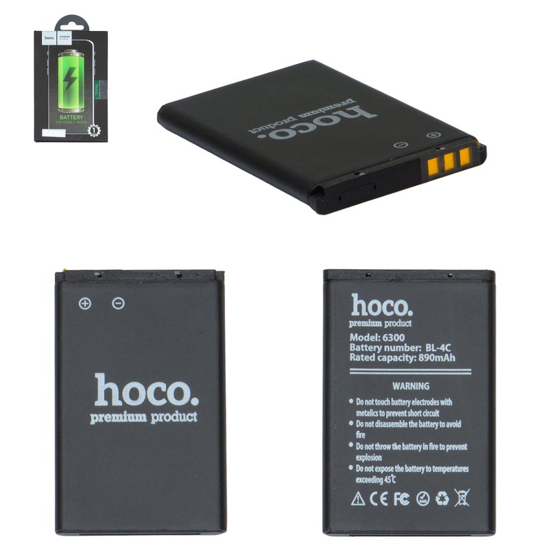 Акумулятор Hoco BL-4C для Nokia 6300, X2-00, Li-Polymer, 3,7 В, 890 мАг ...