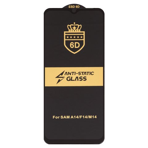Защитное стекло ESD 6D для Samsung A145 Galaxy A14, A146 Galaxy A14 5G, M146B Galaxy M14, совместимо с чехлом, Full Glue, Anti Static, без упаковки , черный