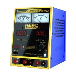 Лабораторний блок живлення Mechanic DSP15D5+, одноканальний, трансформаторний, до 15 В, до 5 А, комбіновані індикатори